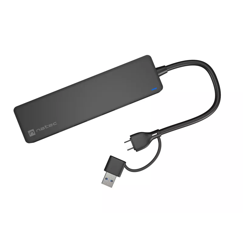 Koncentrator USB NATEC Mayfly USB 3.2 Gen 1 Typ-A Typ-C 5000 Mbit/s Czarny
