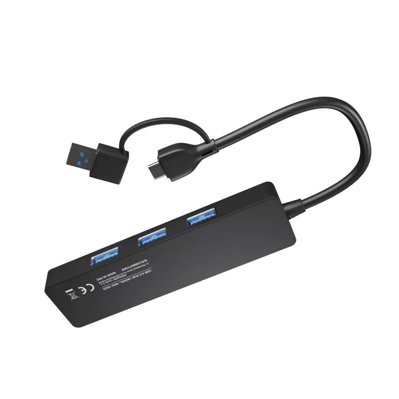 Koncentrator USB NATEC Mayfly USB 3.2 Gen 1 Typ-A Typ-C 5000 Mbit/s Czarny