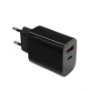 Ładowarka ścienna 2x3A USB-C + USB-A Power Delivery czarna
