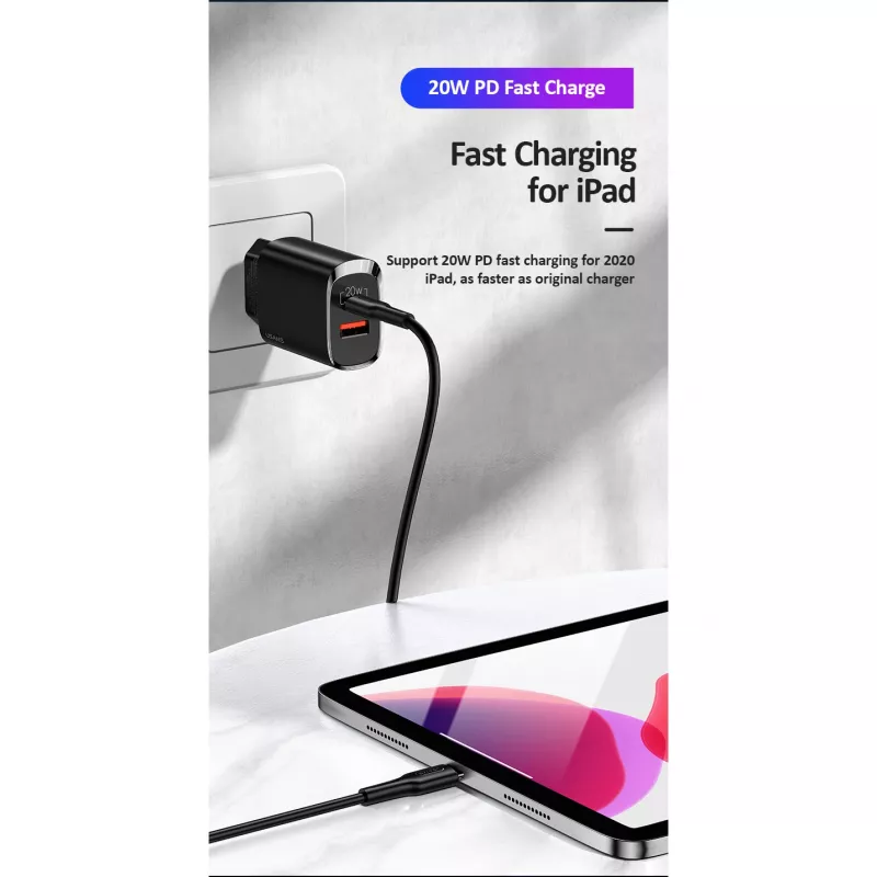 Ładowarka usams T35 20W PD3 USB-C na USB szybka ładowarka sieciowa