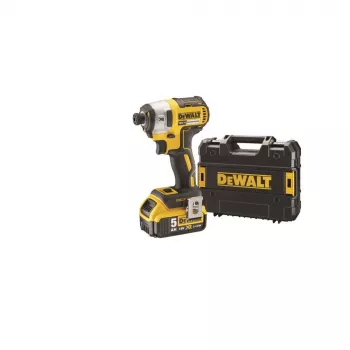 Klucz udarowy DeWALT DCF887P2-QW napęd 1/4 cala, 18 V Li‑Ion 5 Ah, 205 N·m, 3250 obr./min, 2 akumulatory, ładowarka, walizka