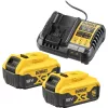 Zestaw baterii i ładowarki DeWALT DCB1104P2 18 V 5.0 Ah (2 baterie, ładowarka)