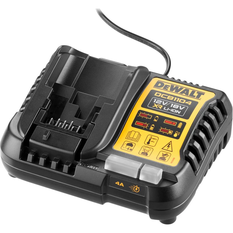 Ładowarka DeWalt DCB1104-QW do akumulatorów Li-Ion 10,8V i 14,4V, kompaktowa konstrukcja