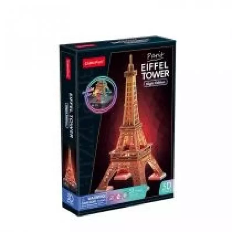 3D Puzzle Cubicfun Wieża Eiffla Edycja Nocna LED by cubicfun model 306-L534H – podświetlana architektoniczna układanka 3D