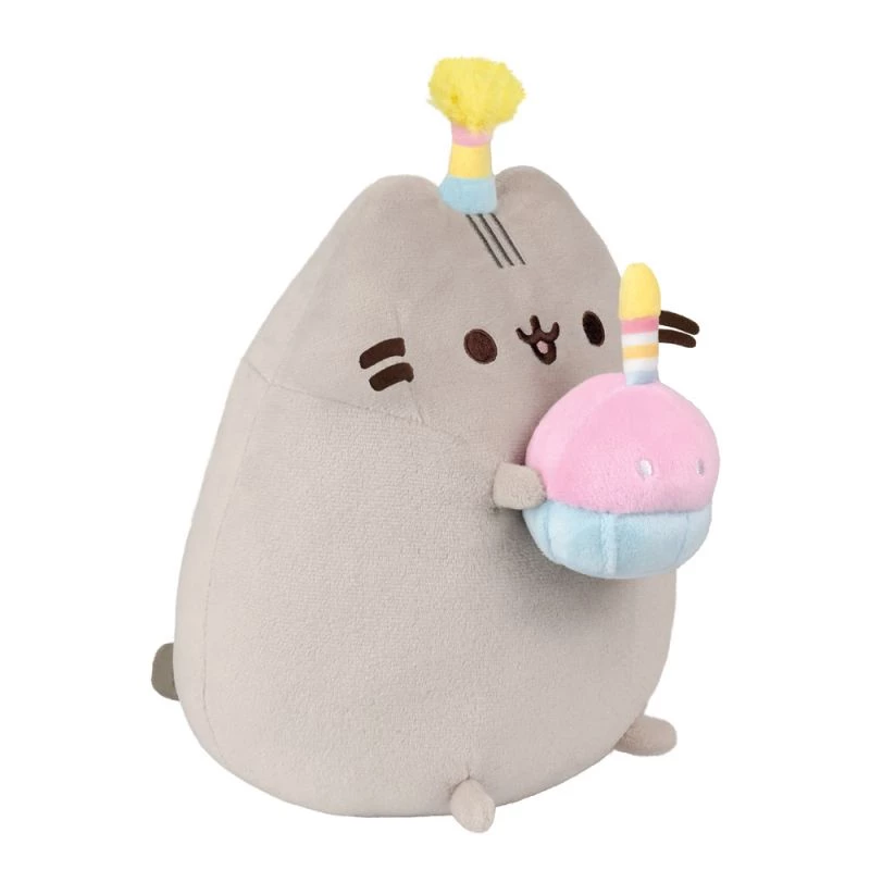 Pluszowa zabawka Pusheen marki Pusheen — 24 cm plusz z tortem i czapką urodzinową