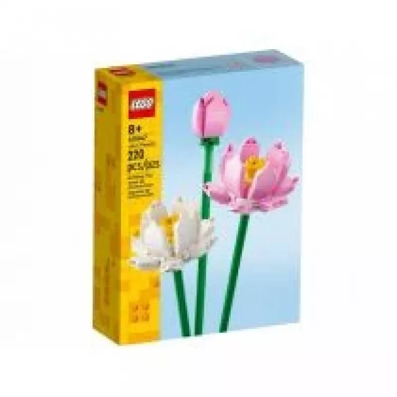 Zestaw konstrukcyjny LEGO 40647 Kwiaty lotosu — Kolekcja botaniczna, model modułowy, 220 elementów, wysokość 300 mm, wiek 8+