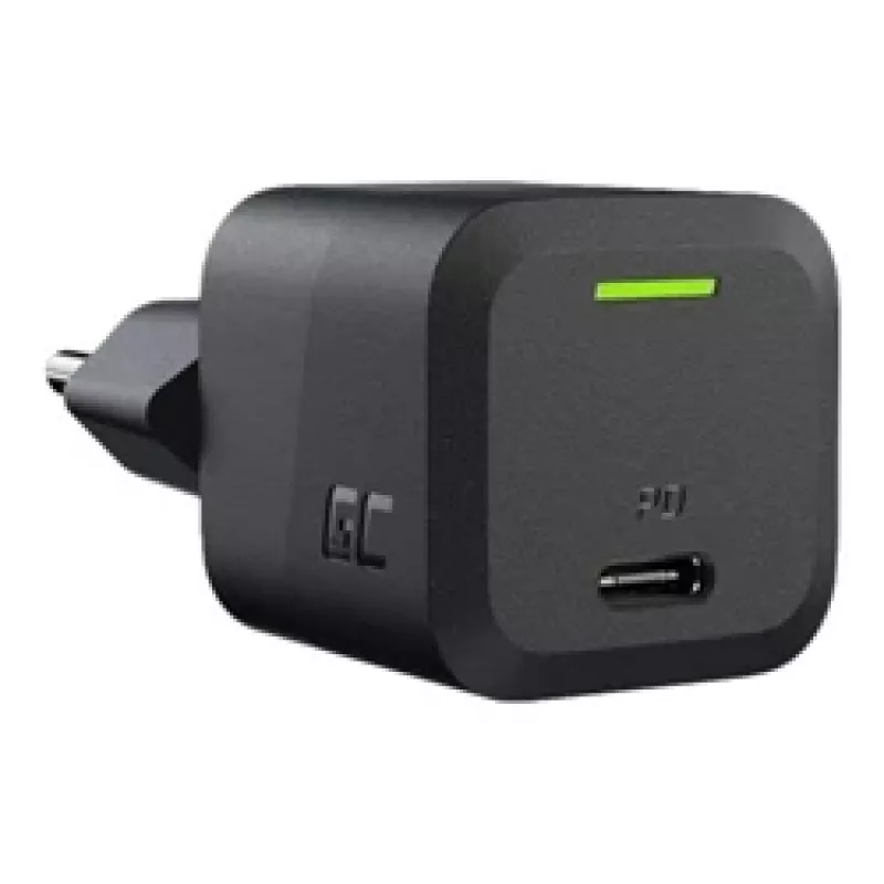 Ładowarka do urządzeń mobilnych zielony Cell CHARGC06, USB-C 33W, Quick Charge 3.0, wejście AC 100–240V, czarna
