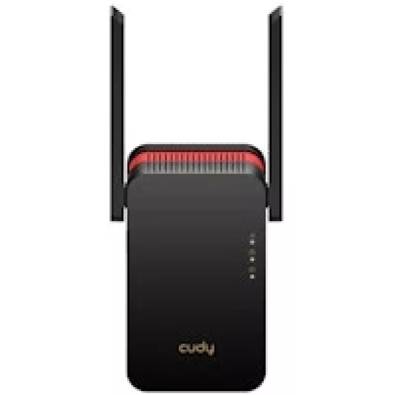Wzmacniacz sygnału Wi‑Fi Cudy RE3000 2400–5000 MHz, 802.11ax/ac/n/g/b/a, Ethernet 100 Mbps, antena zewnętrzna, czarno-czerwony