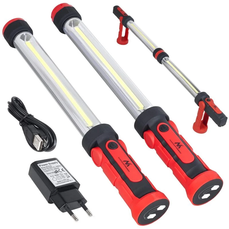 Lampa warsztatowa MCE230 Cob LED Xxl 2X z magnesem i hakiem, dwa tryby, maks. 1200 lumenów - Maclean