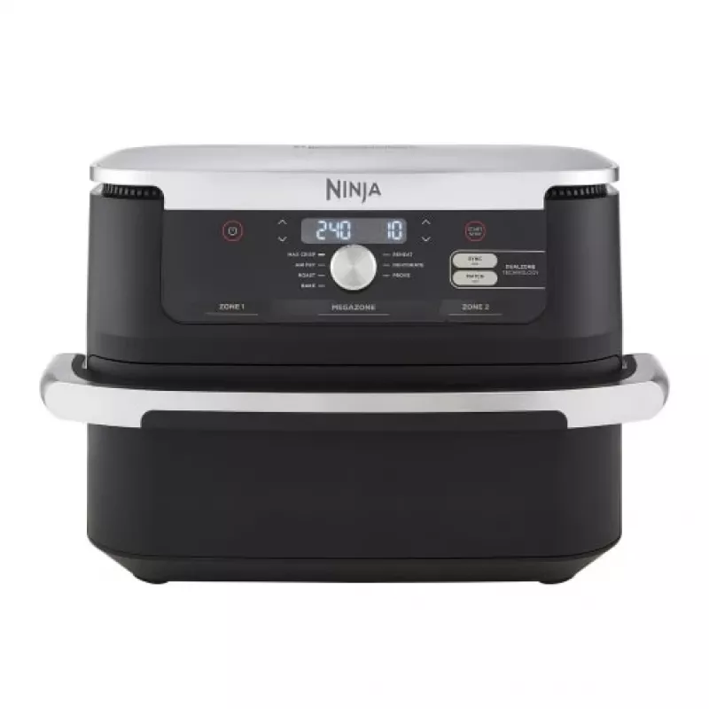 Ninja AF500EU frytkownica Double 10.4 L wolnostojąca 2470 W Frytkownica na gorące powietrze Czarny, Stal nierdzewna