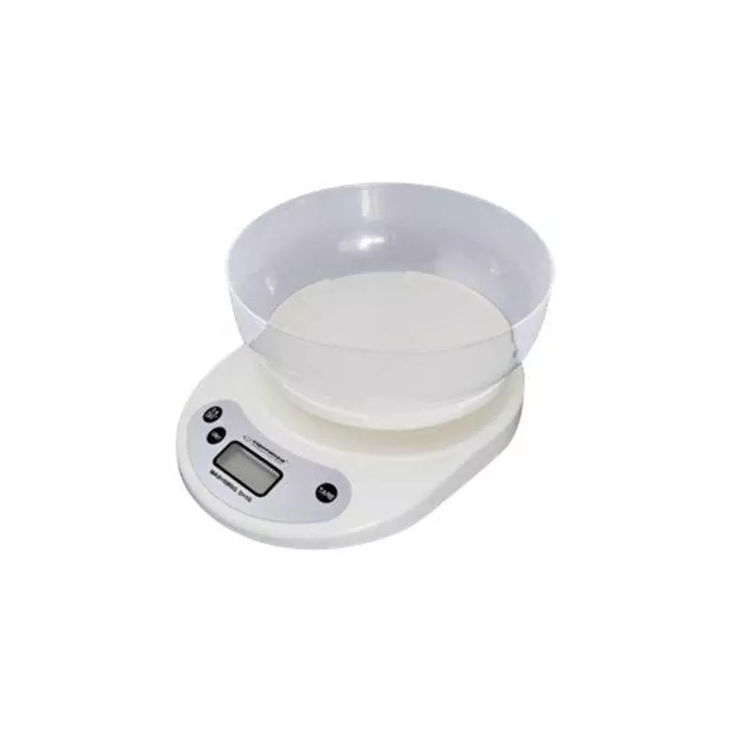 Elektroniczna waga kuchenna ESPERANZA EKS007 — pojemność 5 kg, dokładność 1 g, biała