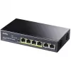 Przełącznik sieciowy Cudy FS1006P Fast Ethernet 6-portowy (4 PoE, 1 PoE+) 10/100 Mbps, przepustowość 1,2 Gbit/s, obudowa metalowa, montaż w szafie rack/na ścianie