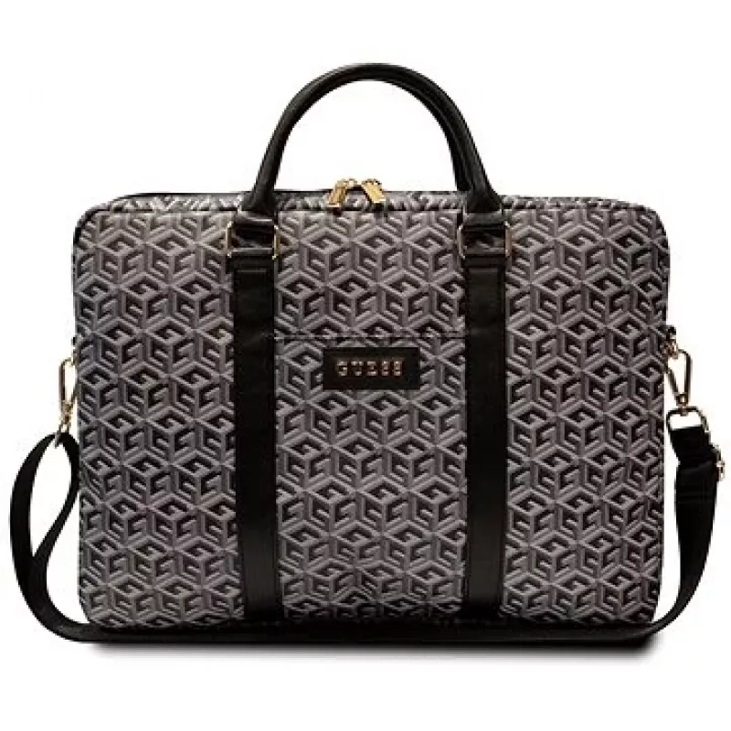 Torba Guess GCube Stripes na laptop 16 cali, czarna - GUCB15HGCFSEK