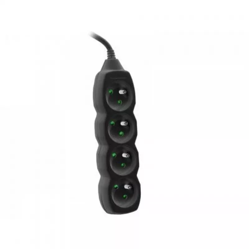 Przedłużacz Tracer PowerCord, 4 gniazda, 3 m, czarny
