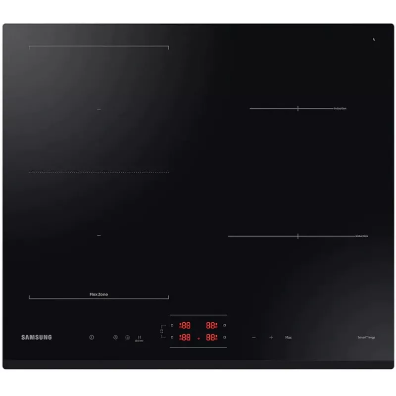 Płyta do zabudowy Samsung NZ64B5045GK/U2, indukcyjna, 4 strefy gotowania, Flex Zone, SmartThings Cooking, automatyczna łączność, 60 cm, czarna