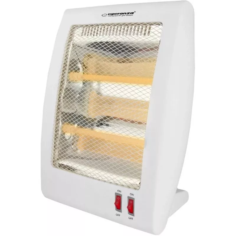 Kwarcowy grzejnik elektryczny ESPERANZA EHH010 400W/800W, biały, przewód 1,2 m, przyciski, regulowany termostat