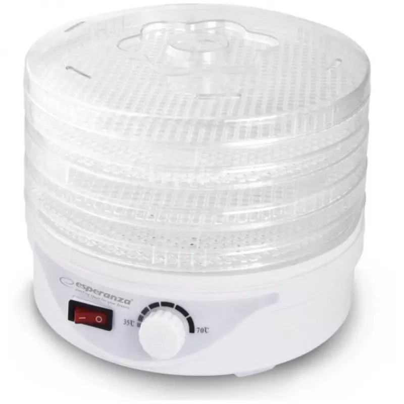 Suszarka do żywności Esperanza EKD003 Przezroczysta, Biała 250 W