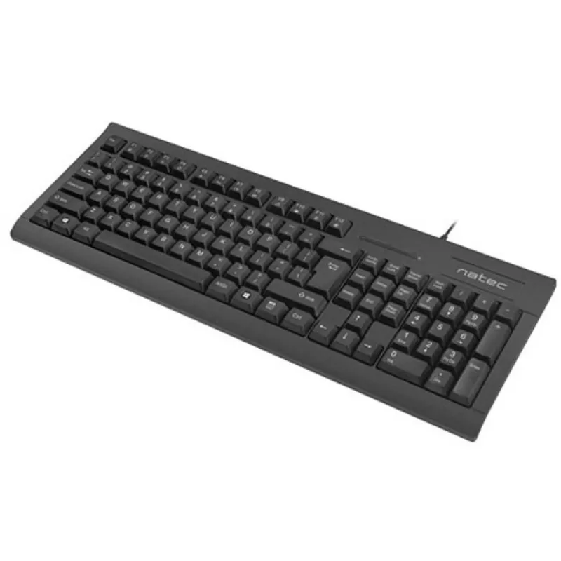 Przewodowa klawiatura pełnowymiarowa NATEC MORAY Home/Office USB QWERTY US International Czarny, 104 klawisze, klawiatura numeryczna