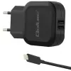 Qoltec 50188 ładowarka do urządzeń mobilnych Laptop, Smartfon, Smartwatch, Tablet, Telefon, Uniwersalna Czarna AC, DC do użytku wewnętrznego