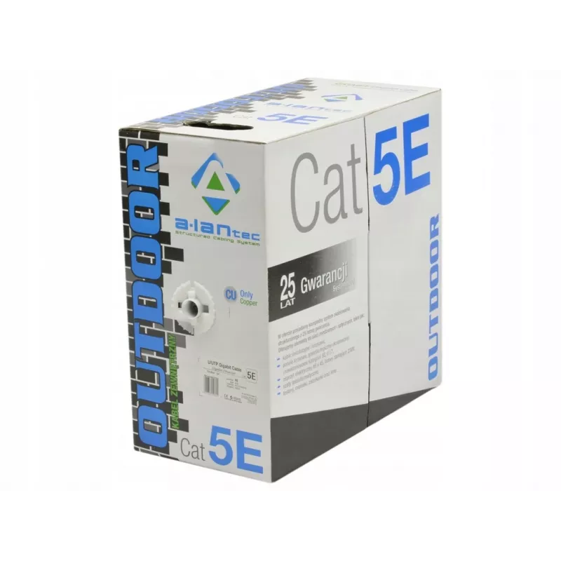 Kabel sieciowy Alantec KIU5OUTS305Q czarny 305 m Kat.5e U/UTP (UTP) (KIU5OUTS305Q)