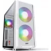 Obudowa PC MODECOM AMIRANI ARGB Midi Tower Biała — ATX/ITX, 35 cm GPU, 16.5 cm cooler CPU, 2x200 mm wentylatory