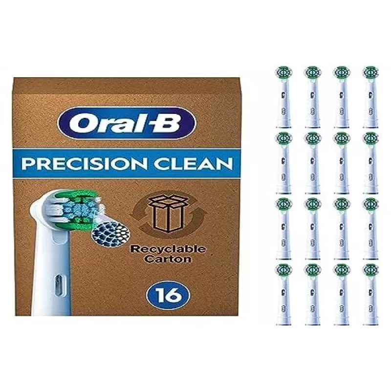 Oral B Precision Clean Toothbrush Heads 16 Pack Biały