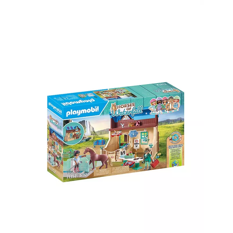 Playmobil Konie Wodospadu – Terapia jeździecka i weterynaria – Zabawa w udawanie i wyobraźnia dla dzieci w wieku 5–10 lat – Fat Brain Toys
