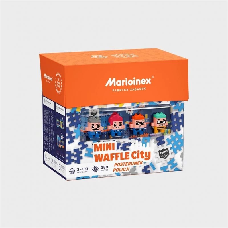 MARIOINEX Mini Waffle City Posterunek Policji Klocki Budowlane, 280 elementów