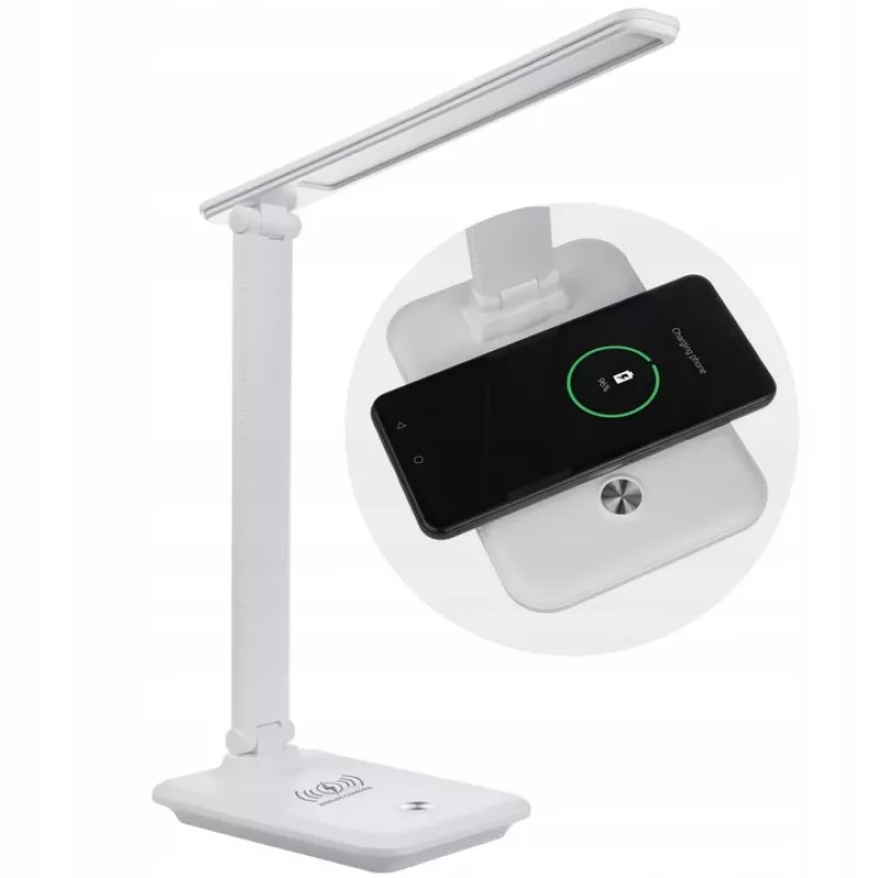 Lampa biurkowa LED MACLEAN MCE616W 9W z wbudowaną ładowarką bezprzewodową Qi