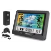 Hygrometer Thermometer GreenBlue GB540 — indoor 0–50°C / outdoor -20–65°C, zegar DCF, czujnik zewnętrzny 60 m, czarny