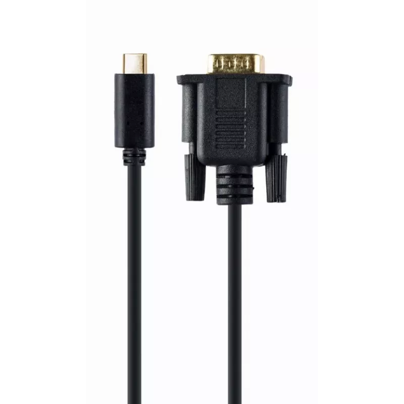 Adapter graficzny USB Gembird A-CM-VGAM-01, USB-C na VGA, 1920x1080, kabel 0,15 m, czarny