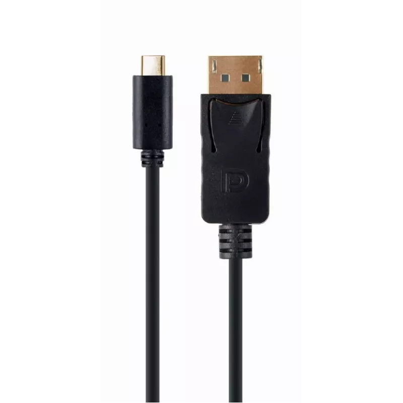 USB adapter graficzny Gembird A-CM-DPM-01 z USB-C, obsługa do 3840×2160, USB 2.0 / 3.2 Gen 2, czarny, kabel 2 m