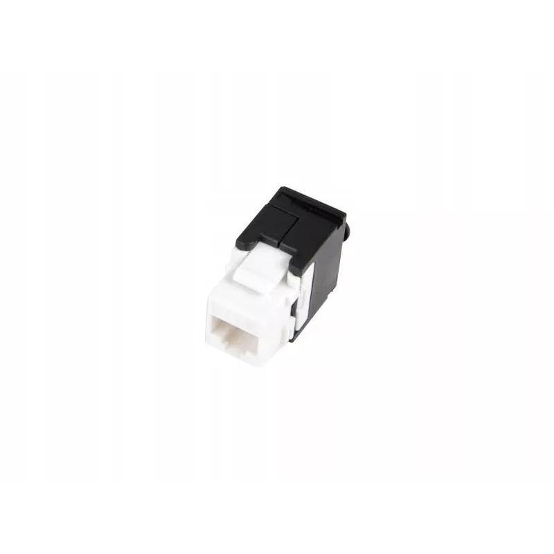 Keystone jack A-LAN MKB-U6-1 — RJ45 U/UTP Cat6, 22/26 AWG, obudowa ABS czarno-biała