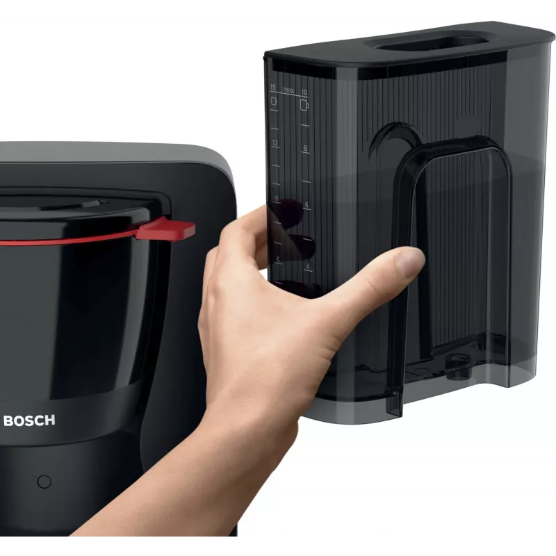 Ekspres przelewowy Bosch TKA2M113, zbiornik na wodę 1,25 l, 15 filiżanek, czarny