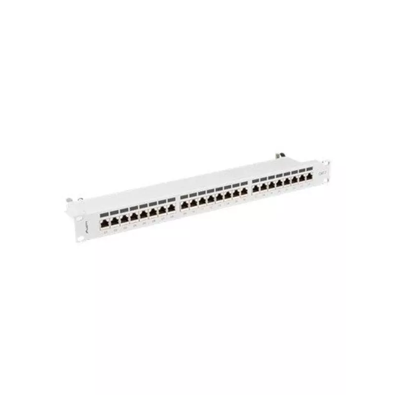 Patch panel 1U LANBERG PPS7-1024-S — 24-portowy, Cat7, F/UTP, metalowy, 1U (445×102×44,5 mm)