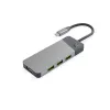 Hub USB Type‑C zielony Cell HUBGC01 — 7 portów: 3×USB‑A 3.2 Gen 1, 1×USB‑C 3.2 Gen 1, HDMI, czytnik microSD+SD — srebrny