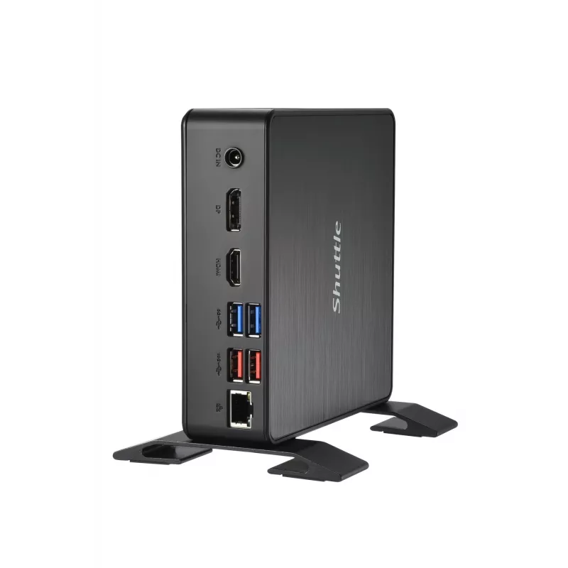 Shuttle XPC Nano PC NC40U, Intel Celeron 7305U, 1x HDMI, 1x DP, 1x USB-C/DP, 6x USB3.2, 1x zatoka 2,5 cala, 2x M.2, 1x LAN, RAID, praca 24/7, w zestawie VESA i stojak