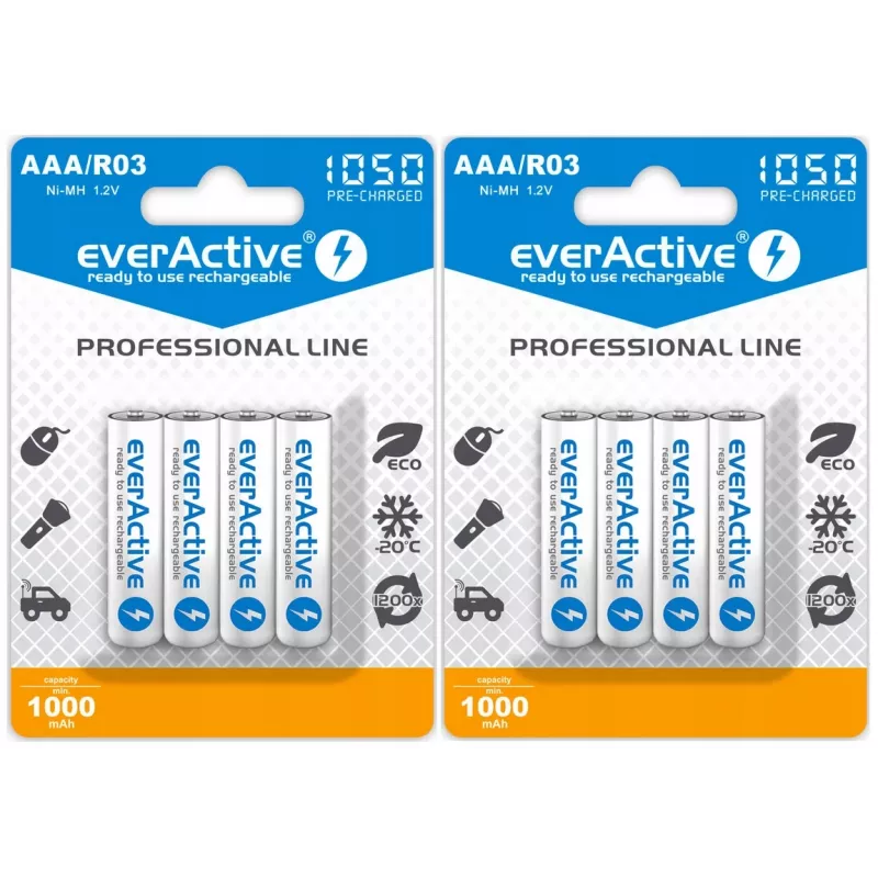 Akumulator AAA NiMH everActive EVHRL03-1050 1.2V — 4 szt., 1050 mAh