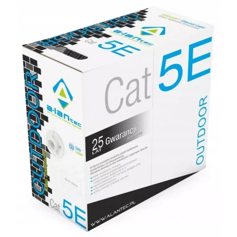 Kabel sieciowy A-LAN KIU5OUTZ305 U/UTP Cat5e 305 m szary