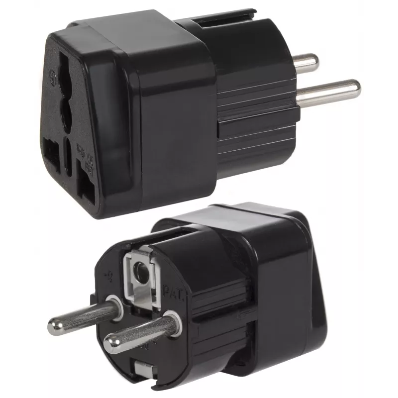 Adapter wtyczki zasilającej Maclean MCE155 NEMA 5-15P Type E FR Czarny