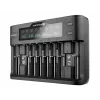 Ładowarka do akumulatorów everActive UC-800 AC 12V 3A — do LiFePO4/LiPo/NiMH, obsługuje AA/AAA/9V, do 10 akumulatorów, wejście 12 V, wbudowany wyświetlacz, czarna