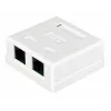 Łącznik przewodowy Alantec GN002 2×RJ45 żeński-żeński biały prosty plastikowy