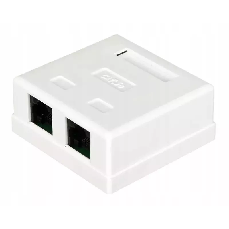 Łącznik przewodowy Alantec GN002 2×RJ45 żeński-żeński biały prosty plastikowy