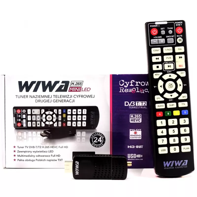 Dekoder Tuner TV Wiwaj DVB-T2 Hevec Mini LED