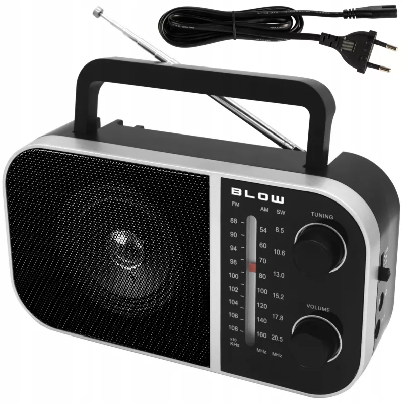 Przenośne radio analogowe BLOW RA6 AM/FM – zasilane bateriami odbiór AM i FM, gniazdo słuchawkowe