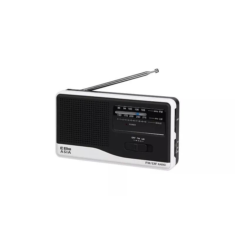 Radio Eltra model Asia biały — przenośne radio FM/AM, zasilanie sieciowe i bateryjne