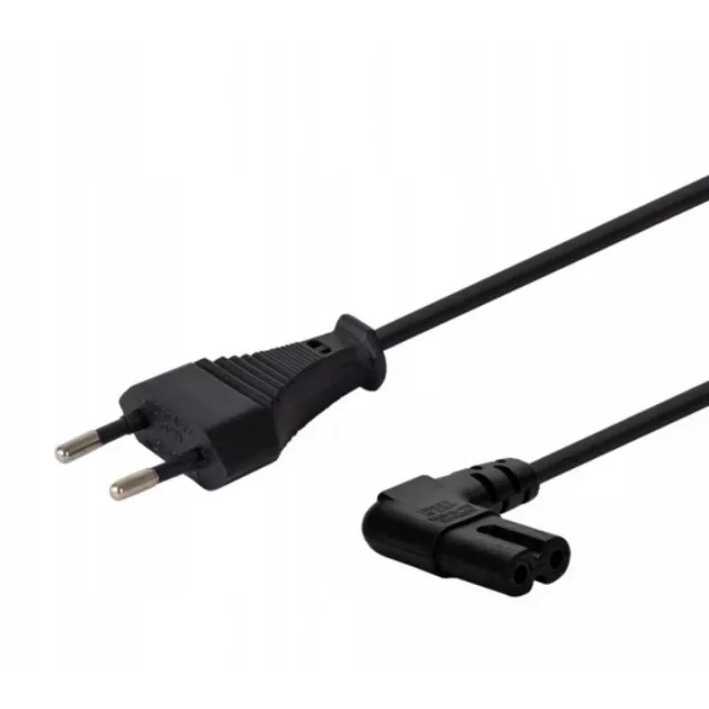 Kabel zasilający SAVIO CL-144, 3 m, kątowa wtyczka 2-pinowa do złącza IEC Typ E, czarny