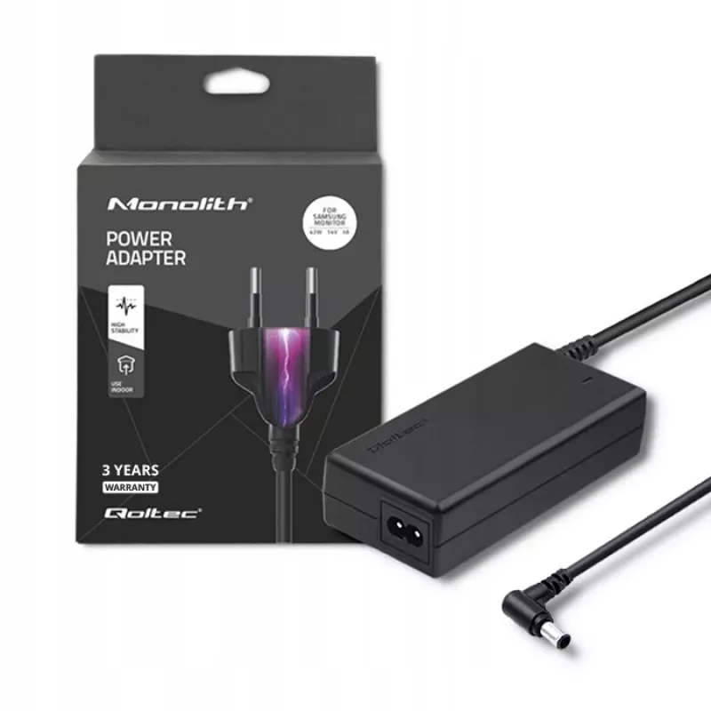 Ładowarka do urządzeń mobilnych QOLTEC 51773, 42 W, 14 V 3 A, wejście 220–240 V 50/60 Hz, czarna, kabel 1,19 m
