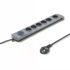 Listwa przeciwprzepięciowa QOLTEC 50199 — 6 gniazd, kabel 5 m
