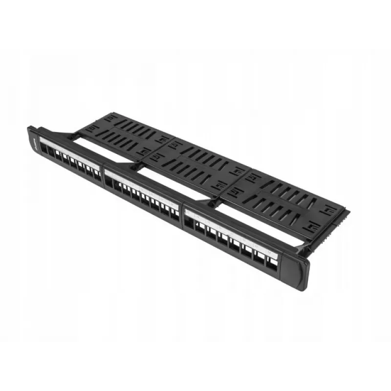 Patch panel 1U LANBERG PPKS-1124-B, 24 porty, 1U, ABS, czarny, 482.6×44.5×154 mm